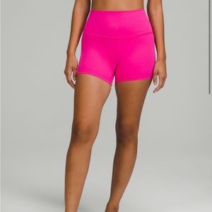 Lululemon Sonic Pink high rise shorts 4”